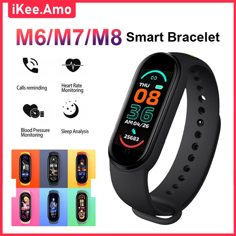 M8 Smartwatch M6 M7 Olahraga Gelang Pintar Pelacak Detak Jantung Pedometer Monitor Tekanan Darah