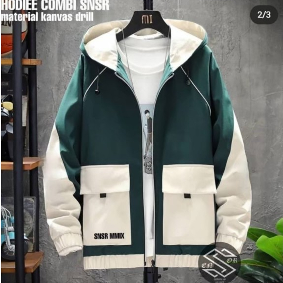 SNSR- Jaket  Parka Hoodie Pria Combi Sensor / Jaket Pria Hoodie Kanvas / Jaket Parka  Hoodie Cowok