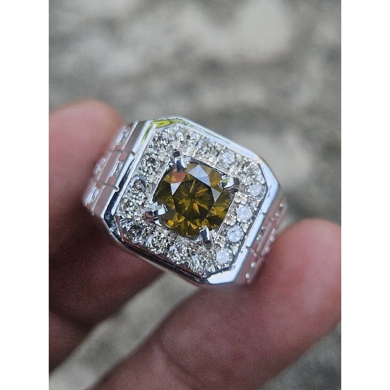 Cincin pria full berlian cincin cowok silver handmade cincin berlian asli cincin perak cincin mewah 