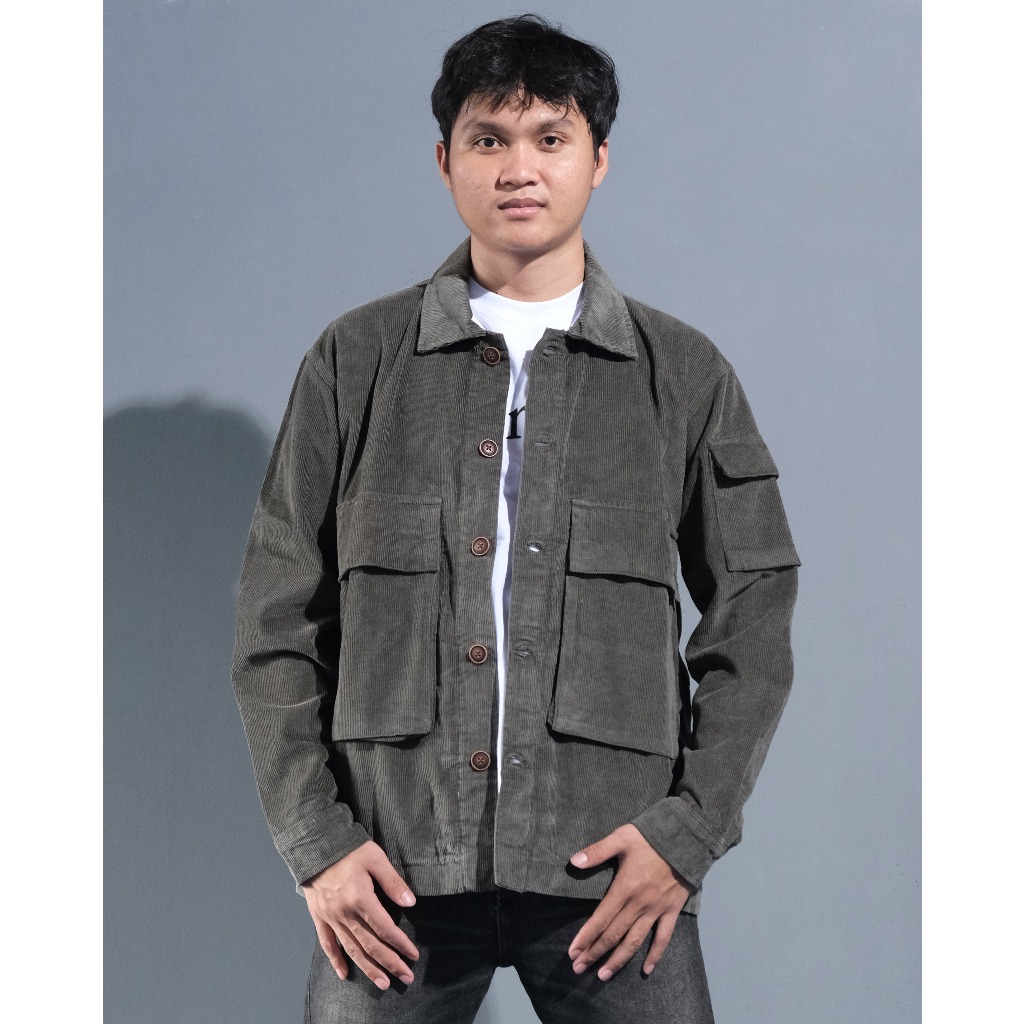OSG - Trucker Jaket Corduroy Pria Original Vintage - Army