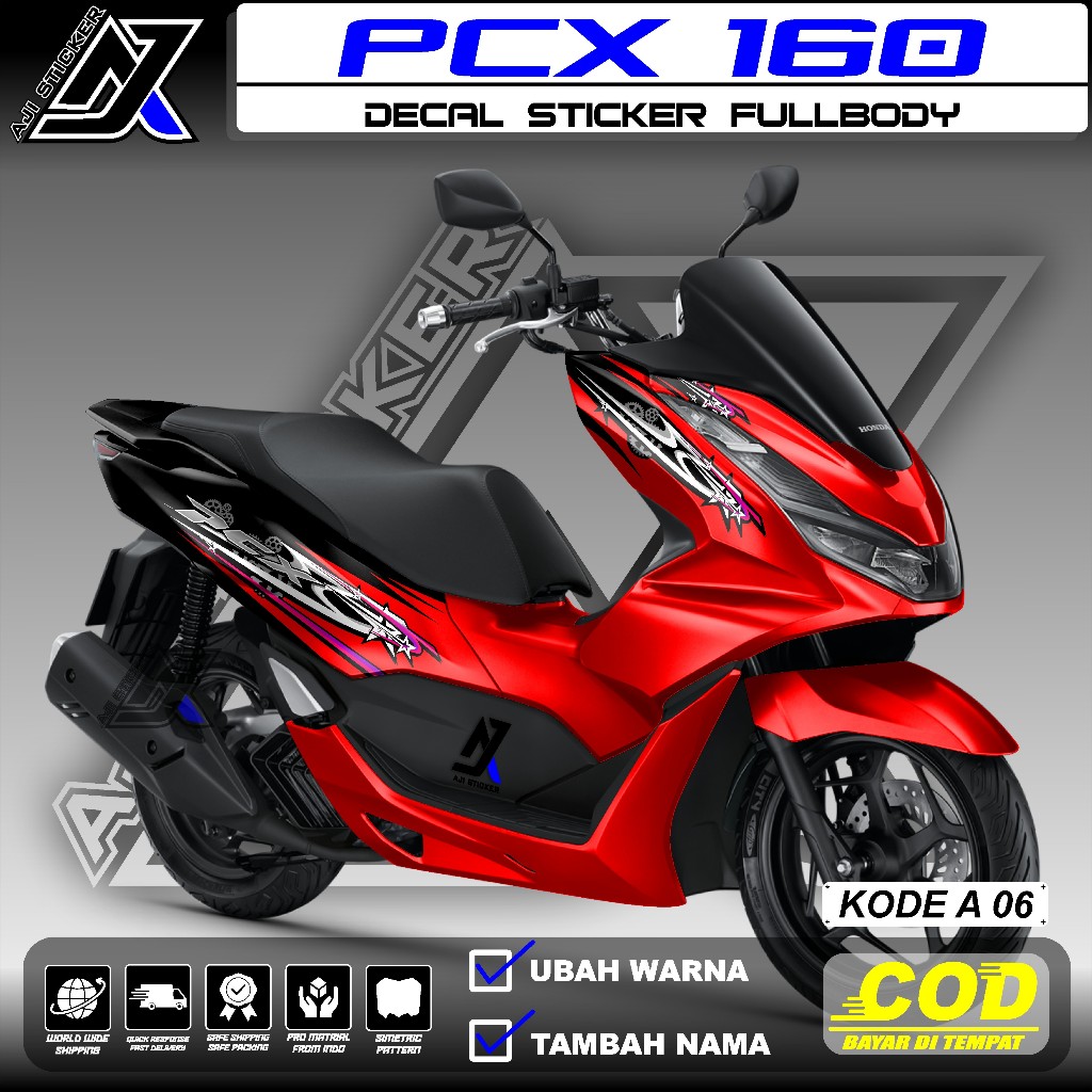 (COD) Decal PCX 160 Full Body Terbaru 2023 Stiker Fullbody Motif List Grafis Racing Sticker Variasi 
