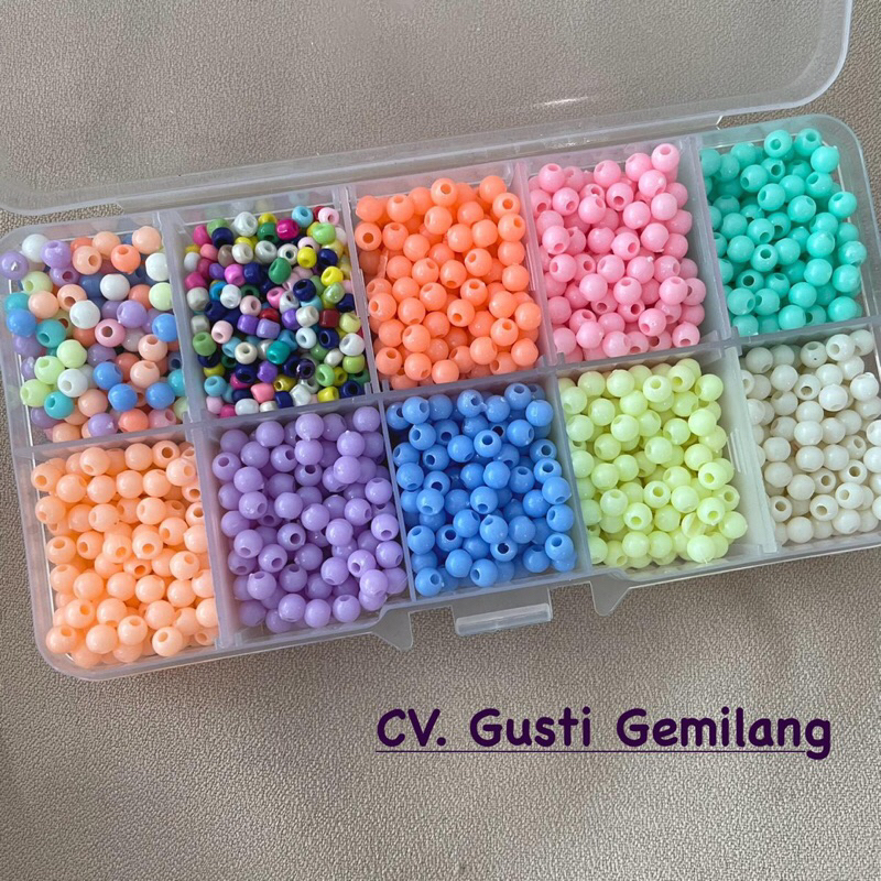 Paket Mote Manik 10 Warna Mote Manik Payet / Manik Susu