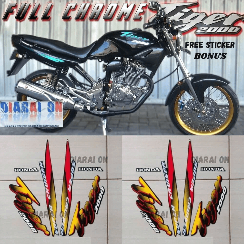 Striping Stiker Honda Tiger 2000 - Tiger Lama Lawas Tilam Tilas 1993 1994 2000 Murah 1