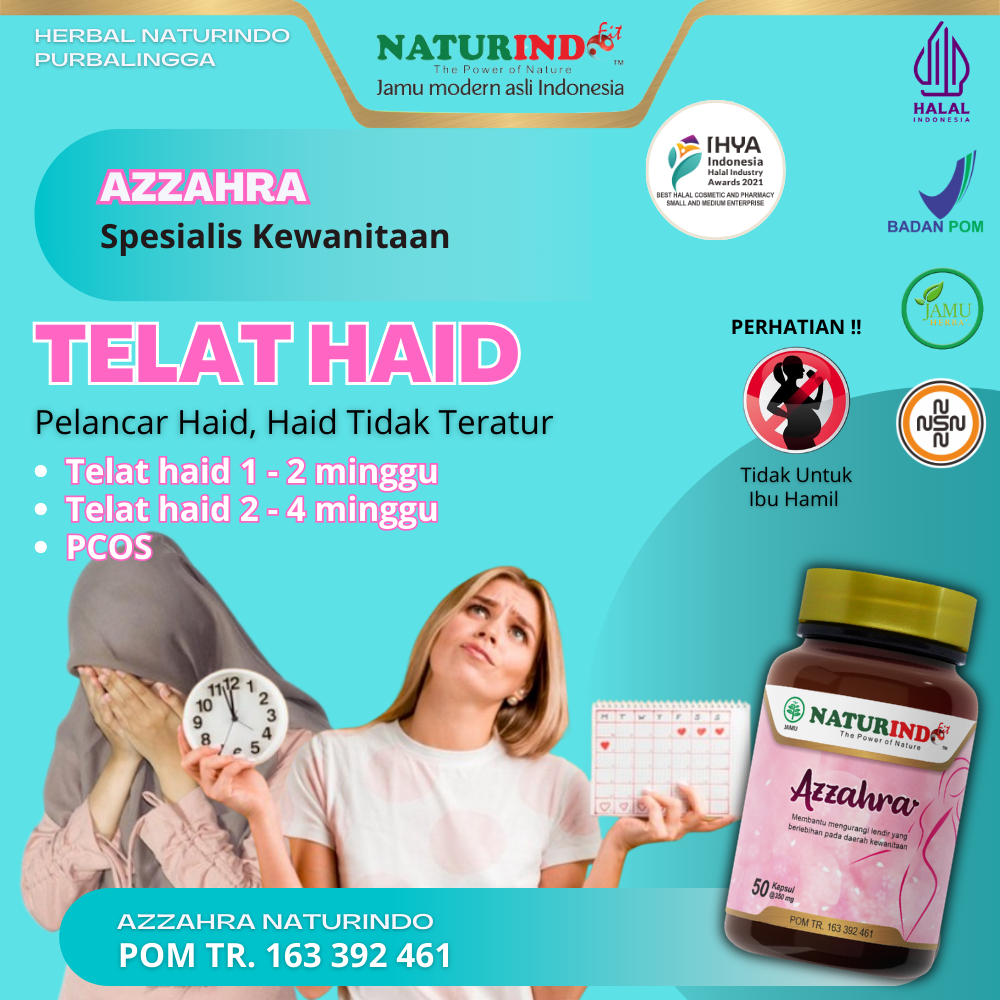 Obat Telat Dateng Bulan Telat Haid Pelancar Haid Azzahra Naturindo Jamu Lancar Haid