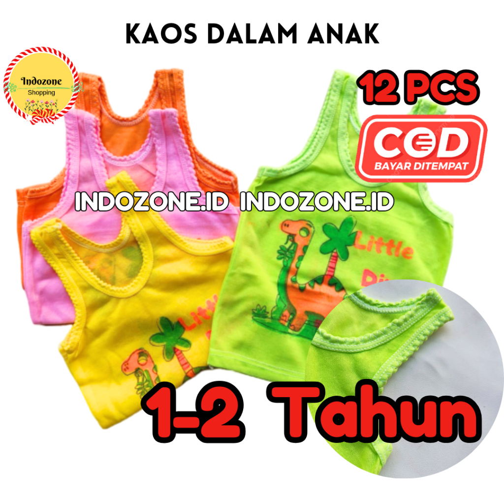 1 Lusin 12Pcs Singlet Anak kaos Dalam anak Laki Cowok Singlet Anak Pakaian Anak Unisex Cowok Cewek 1
