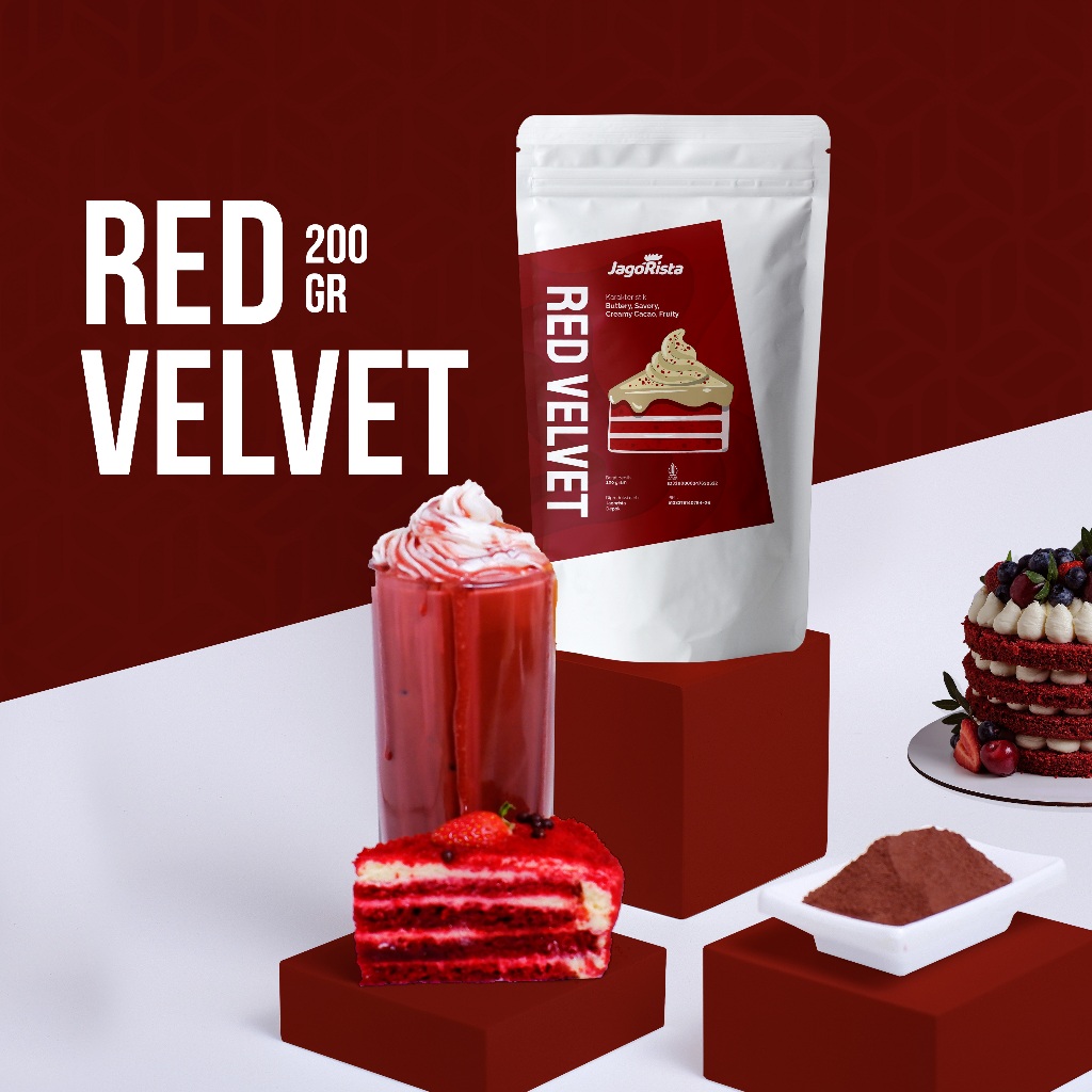 

200gr Jagorista Redvelvet / Red Velvet Premium Bubble Drink Powder