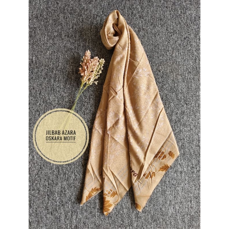 Jilbab Azara segi empat motif