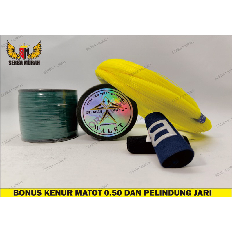 Gelasan Senar Mati MATOT WALET 3000yard bahan GOLD(BONUS KENUR MATOT & PELINDUNG JARI)
