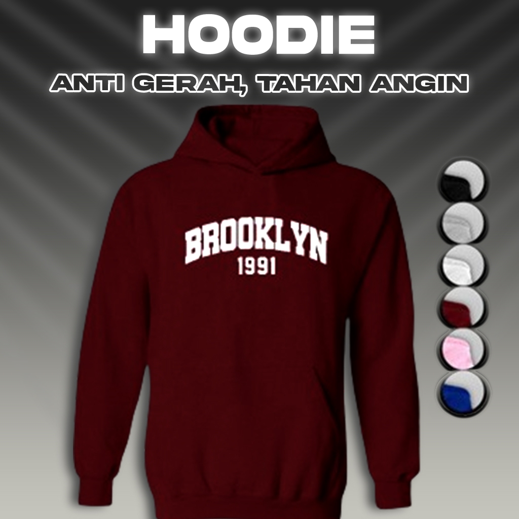 Hooddie jumper BROOKLYN 1991 TERLARIS || Sweater Hoodie BROOKLYN 1991 ( Pria & Wanita ) || Size M sd