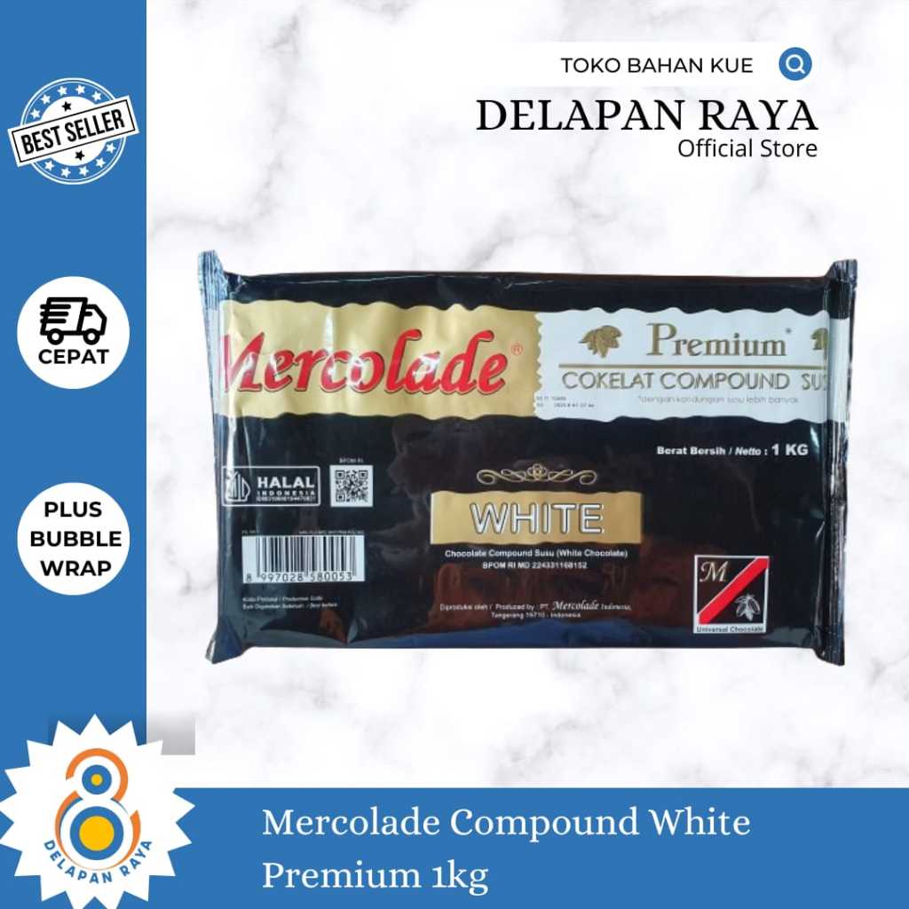 

MERCOLADE COKLAT COMPOUND WHITE PREMIUM 1KG -8Raya