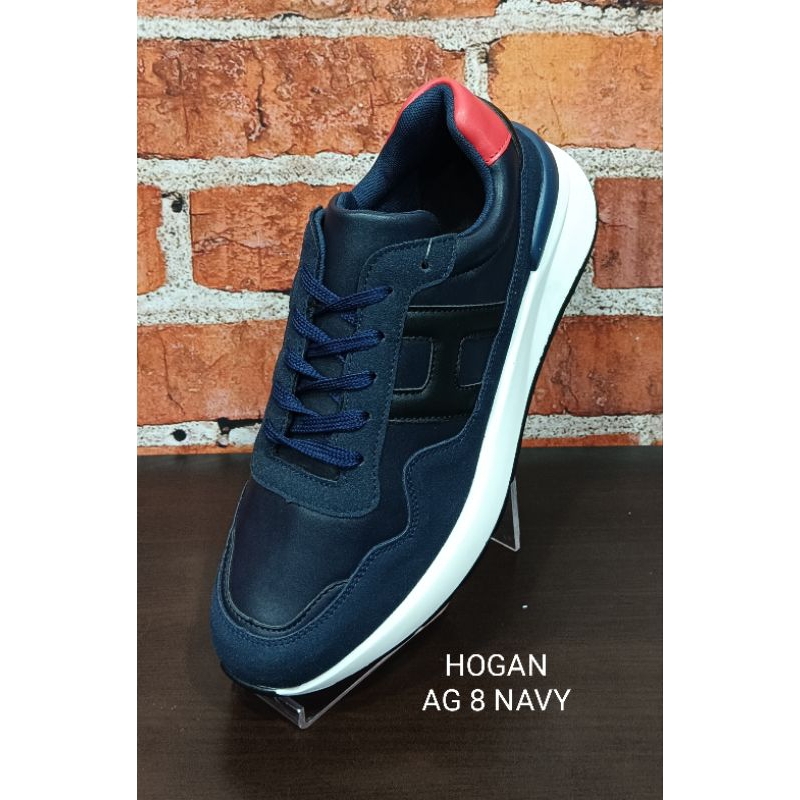 sepatu pria, sepatu cowok, sepatu santai model tali, sneakers  import brand HOGAN