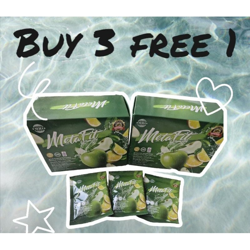 

[3 pcs] Metafit Fiber Minuman Serbuk Rasa Lemon Apel