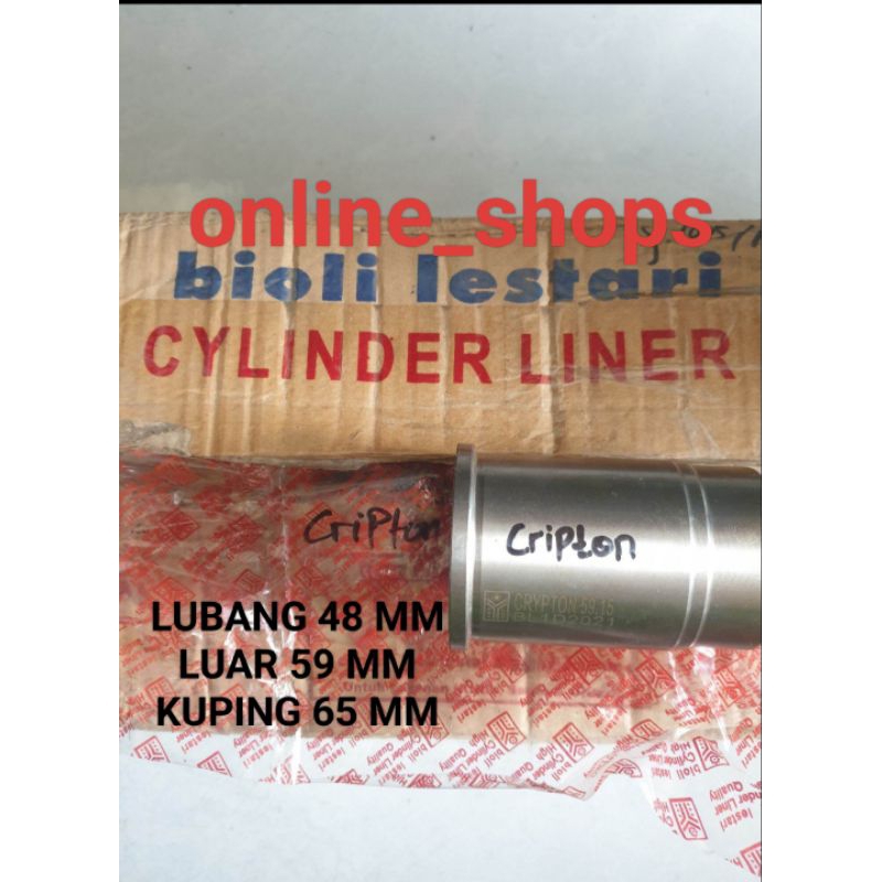 Cylinder liner foring boring crypton cripton vega ukuran lubang 48 luar 59 kuping 65 mm BIOLI
