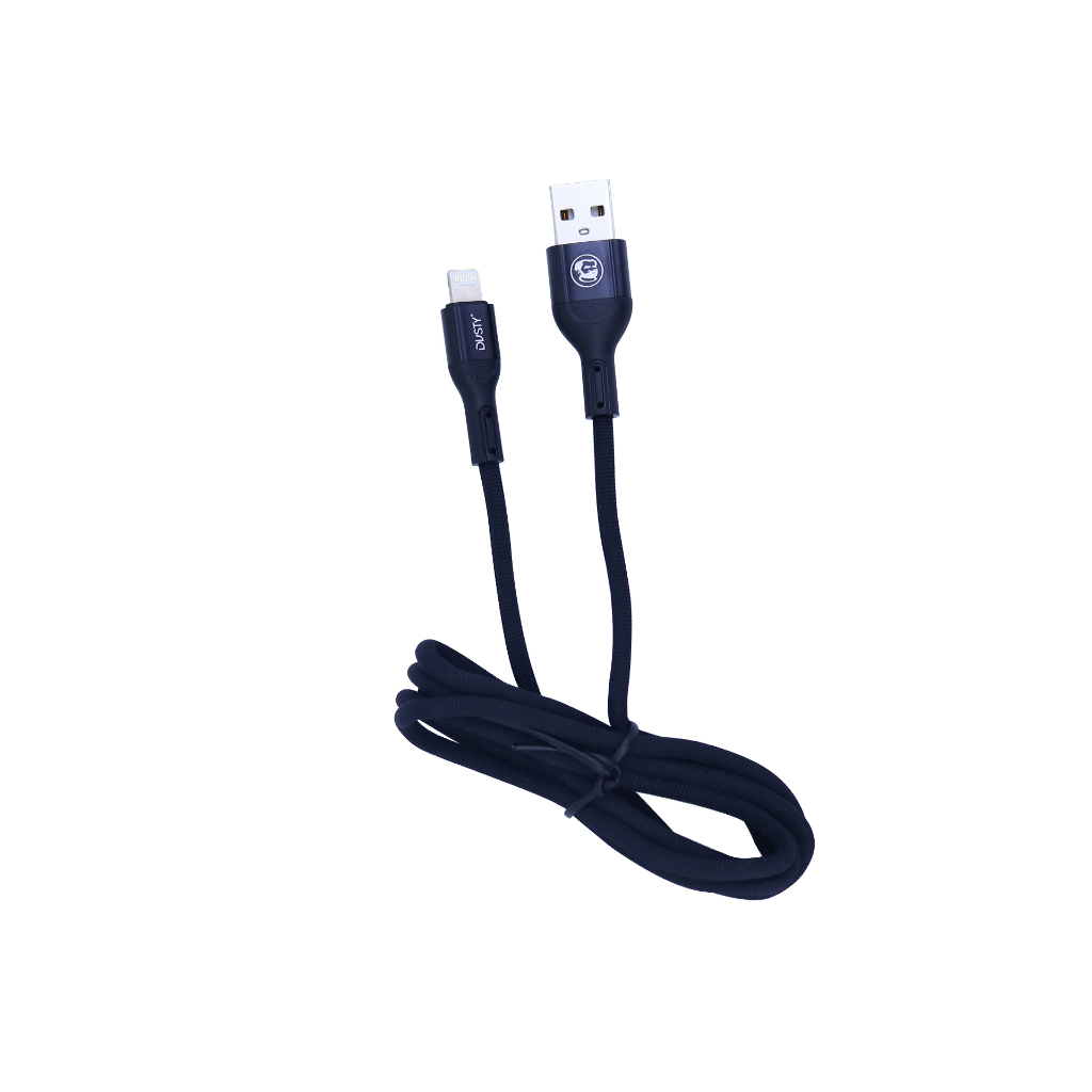Mechanic Dusty S08 Iphone Kabel Data Anti Putus USB Iphone Fast Charging 1M 2A Black ORI
