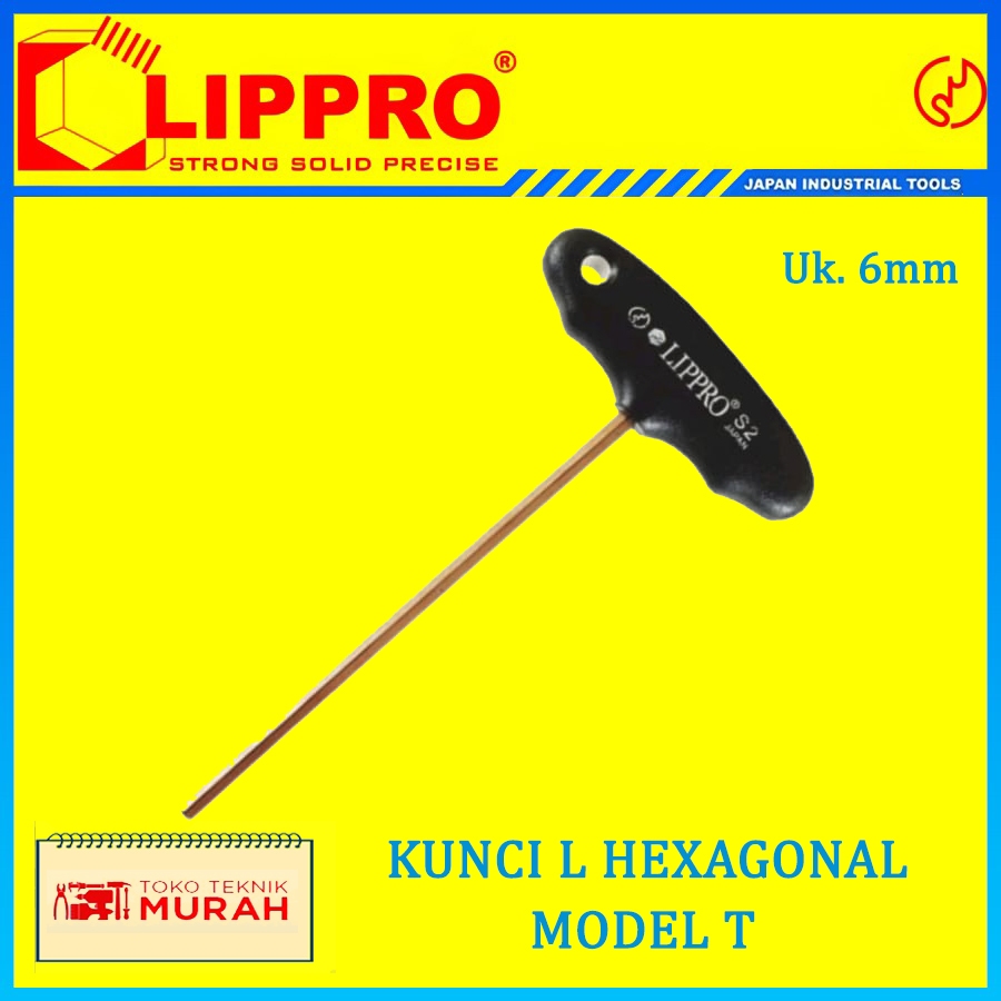LIPPRO Kunci L Model T6/Kunci L T Bintang Lippro 172-6.0 Kunci L Hex T Handle 6