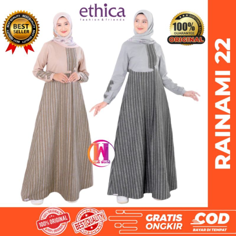 Gamis ETHICA RAINAMI 22 Original / Gamis Ethica 2025 / Gamis Simple Elegan / Gamis Modern / Dress Ca
