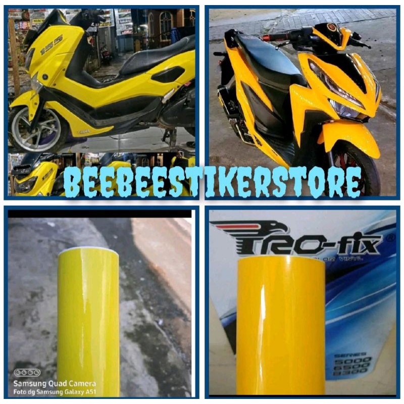 setiker sekotlet motor kuning lemon stiker skotlet motor kuning warna kuning lemon