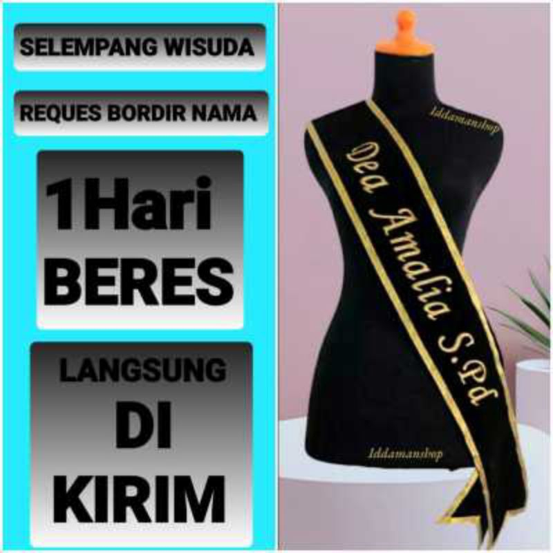 SELEMPANG WISUDA GRATIS BORDIR NAMA SELENDANG WISUDA BELUDRU SELEMPANG WISUDA GRATIS NAMA