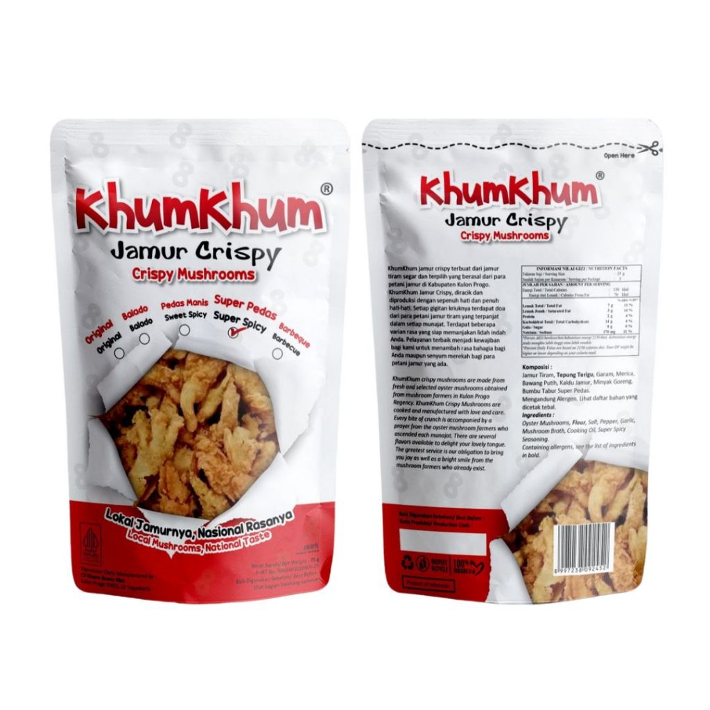 

Jamur Crispy 75 gram - KhumKhum - Super Pedas