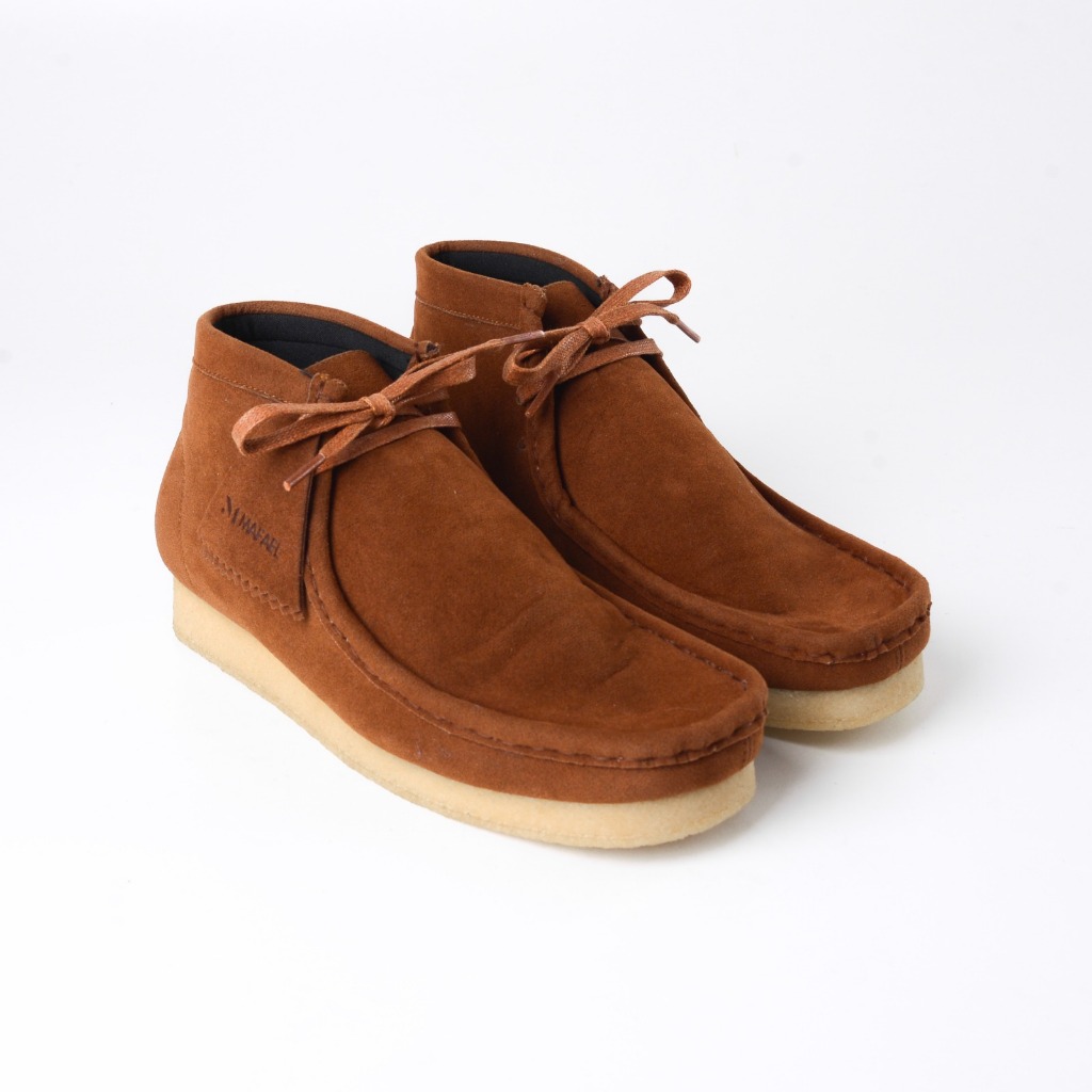 Sepatu Kasual Pria Wallabee Shoes Clark Spatu Chunky Pantopel Unisex Coklat Tan