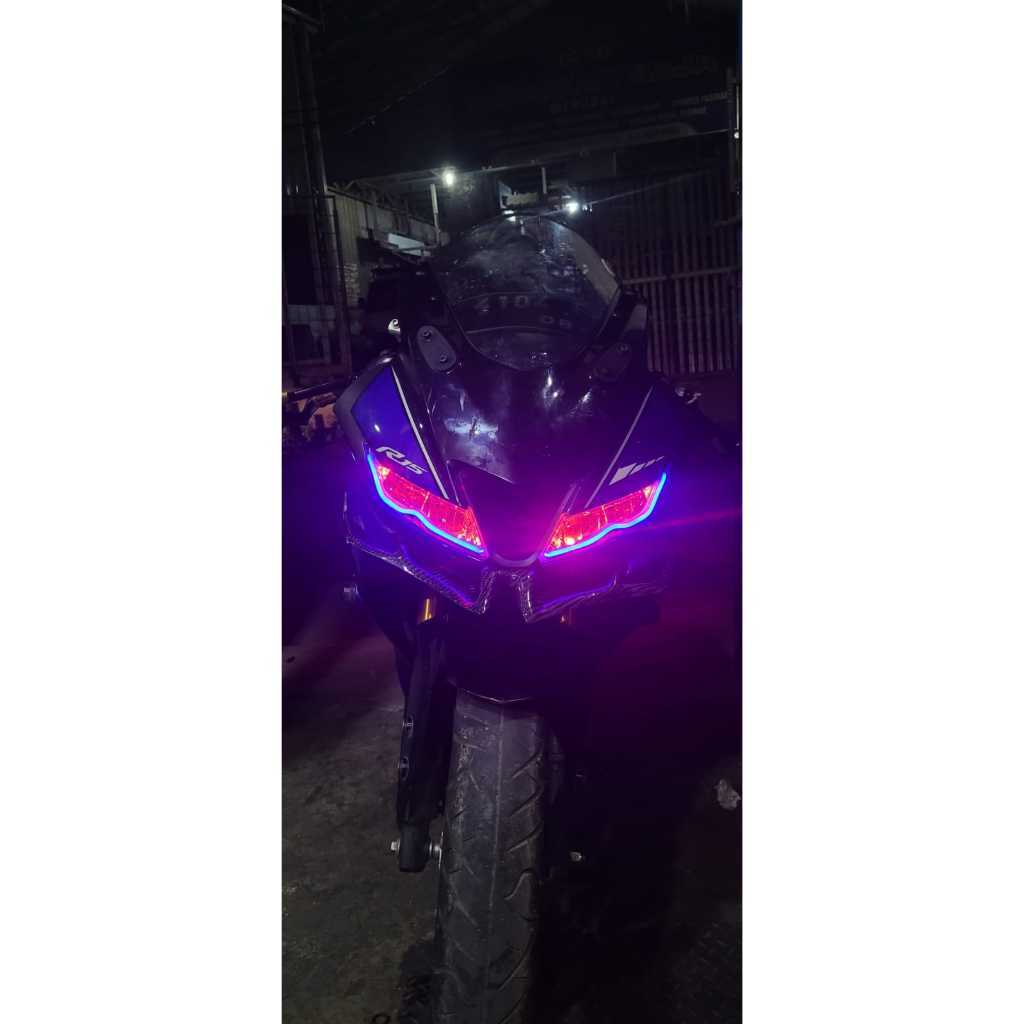 LAMPU ALIS DRL NEW R15 V3 BONUS DEVIL EYES LAMPU ALIS YAMAHA ALL NEW R15 LAMPU SENJA LAMPU ALIS LED