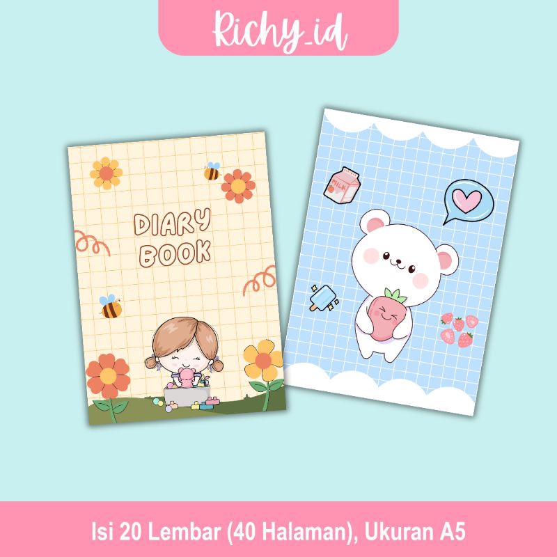 

buku tulis karakter lucu / buku diary lucu / buku diary karakter lucu
