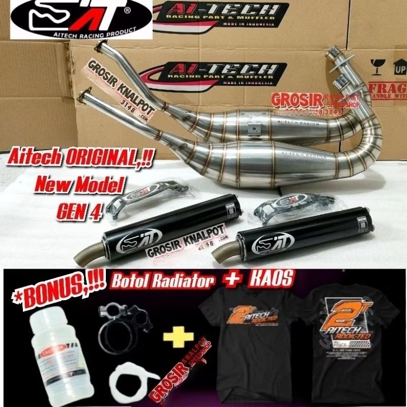 PAKET Knalpot Aitech ORIGINAL New Model GEN 4 Stainles Cobra & NonCobra Standar Ninja R RR SS ZX KR 
