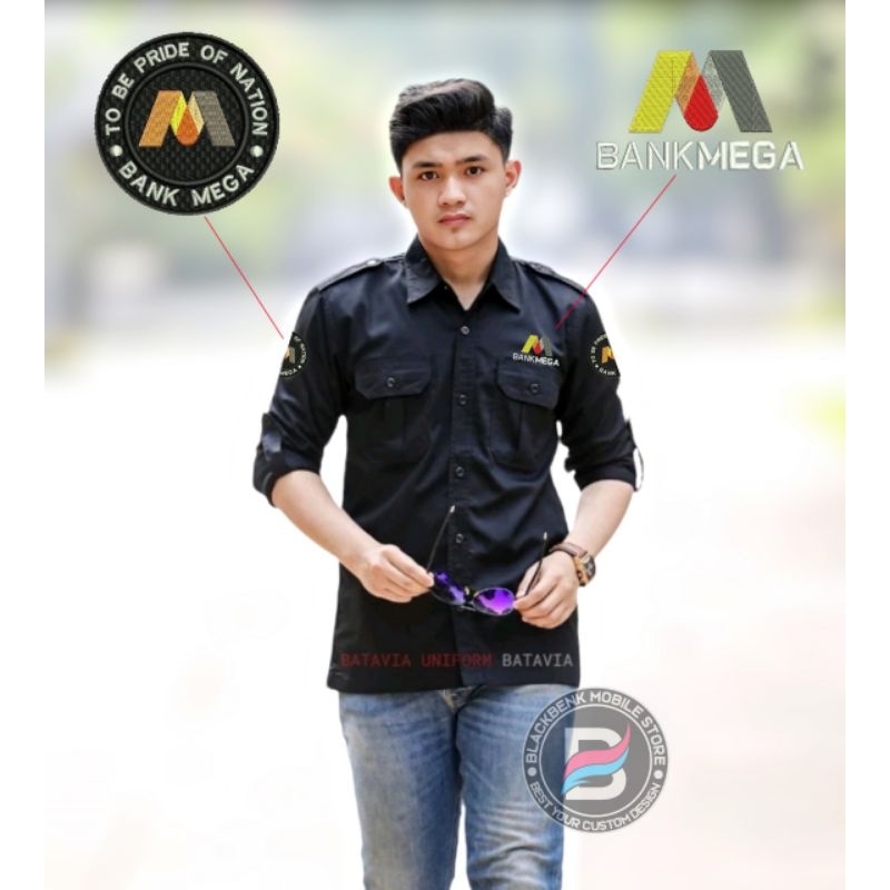 seragam bank Mega kemeja bank Mega