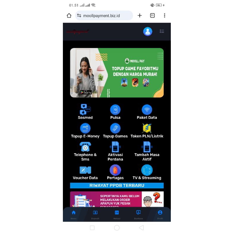 source code website PPOB dan smm
