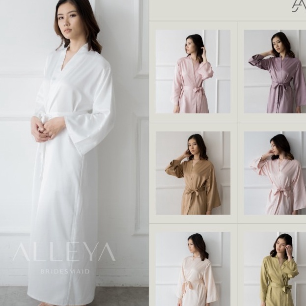 ORIGINAL Maxi Basic Aster Robe  Kimono Satin Hijab  Non Hijab  FREE BORDIR  Kimono Bride  Bridesmaid