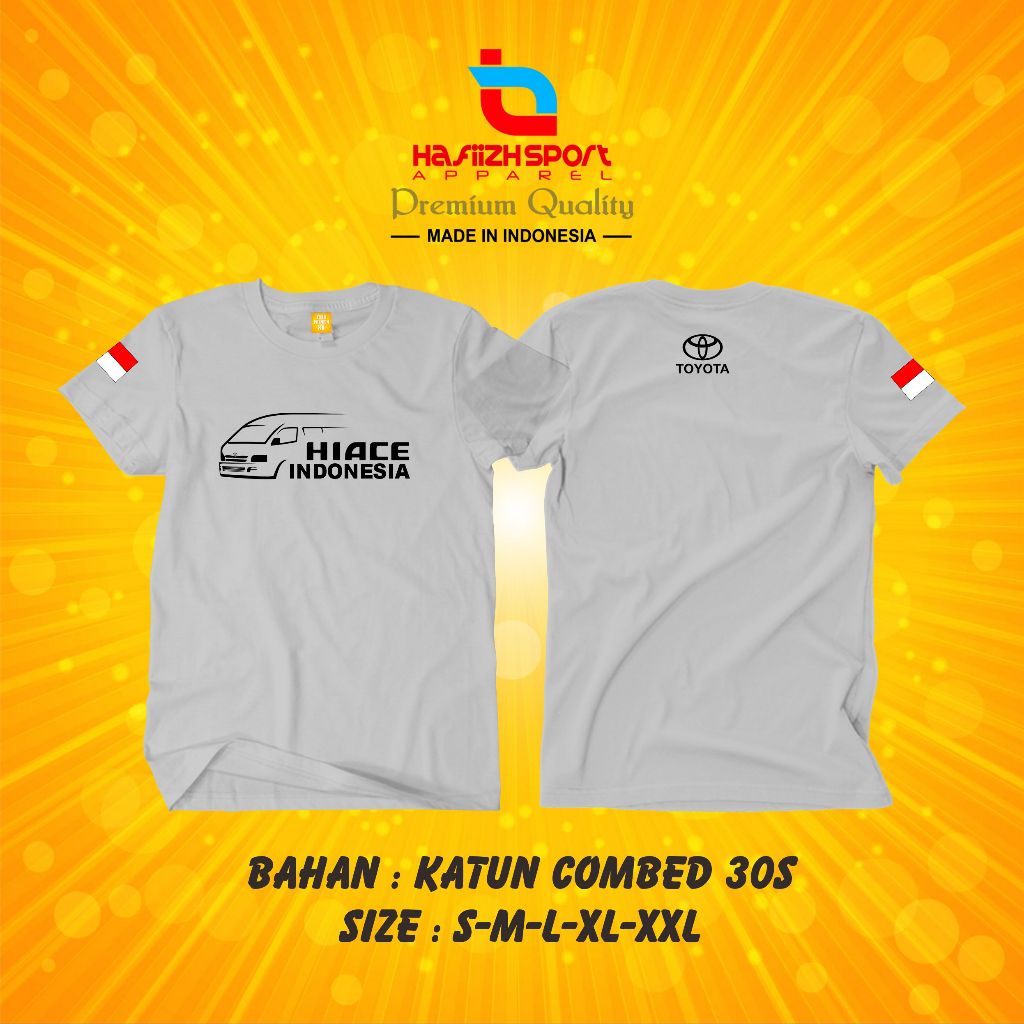 KAOS TOYOTA HIACE INDONESIA BAHAN PREMIUM MURAH