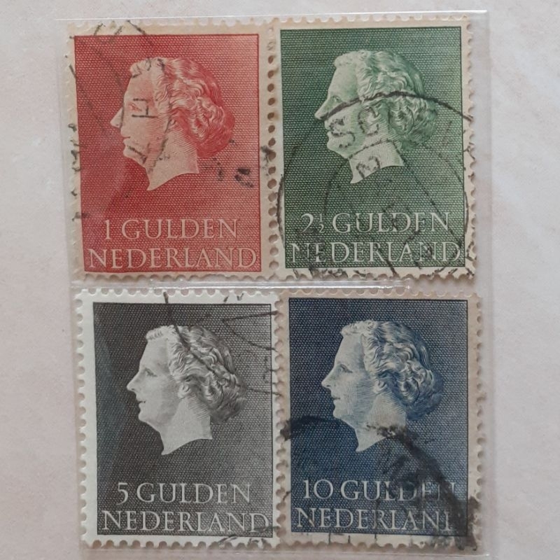 

(A) Perangko Belanda Queen Juliana - 1954-1957 - Type 'En Profile' Tahun 1954-1957 set lengkap 4pcs