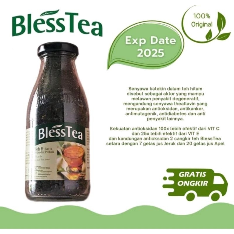 

Blesstea teh hitam botol 110 gram dijamin original exp 2026