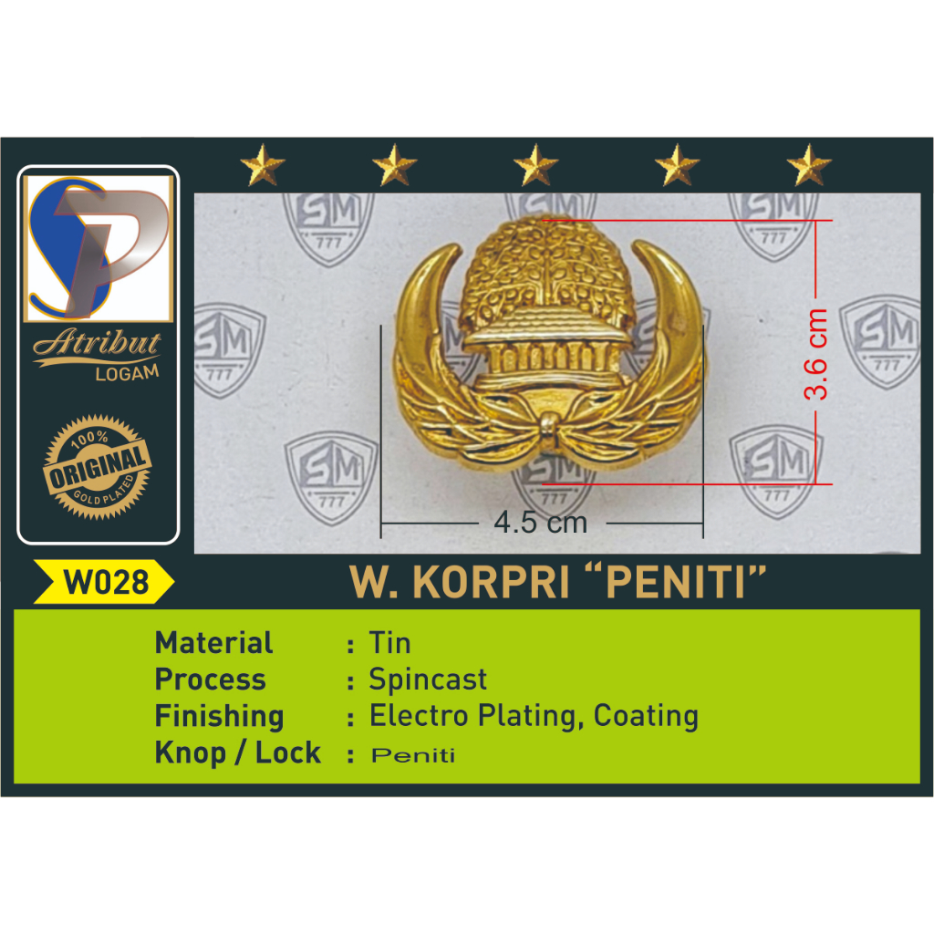 PIN BREVET WING KORPRI ASN PENITI