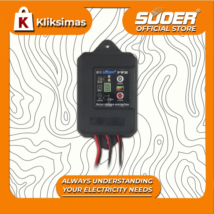 SUOER CONTROLLER CHARGER ST-F 1205 (WATERPROOF)