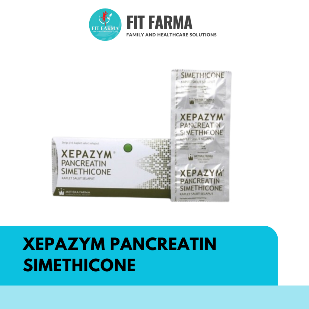 XEPAZYM PANCREATIN SIMETHICONE 1 STRIP ISI 6 KAPLET