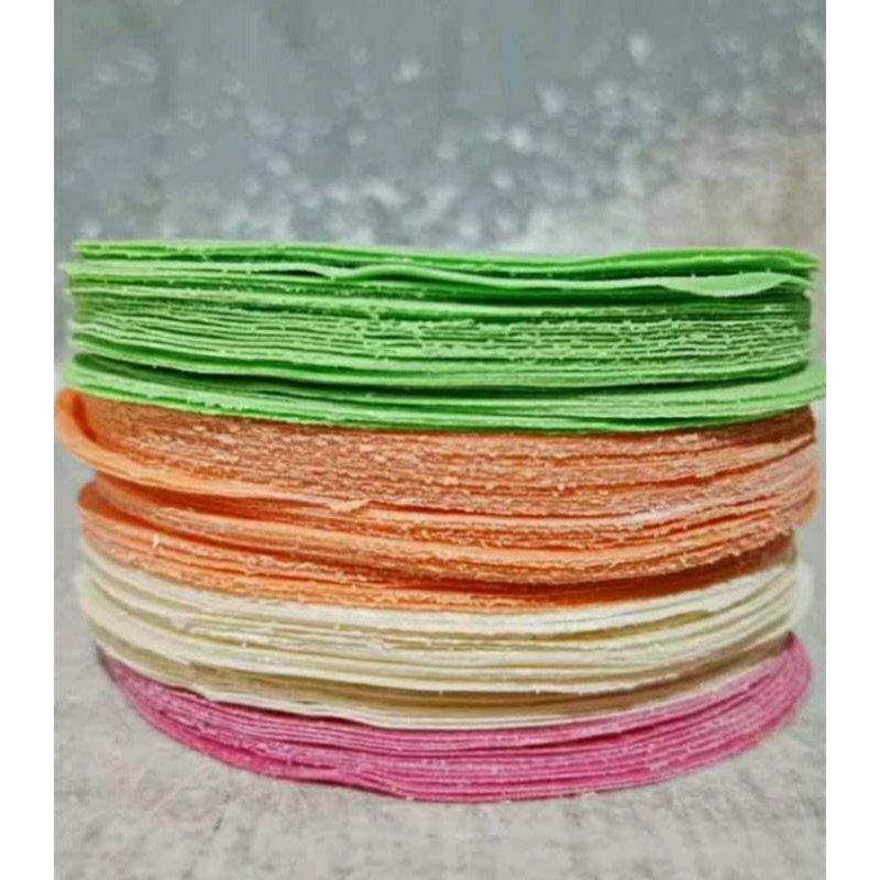 

kulit dimsum variant warna kuning,hijau,pink tersedia uk,7,8,9,10 cm