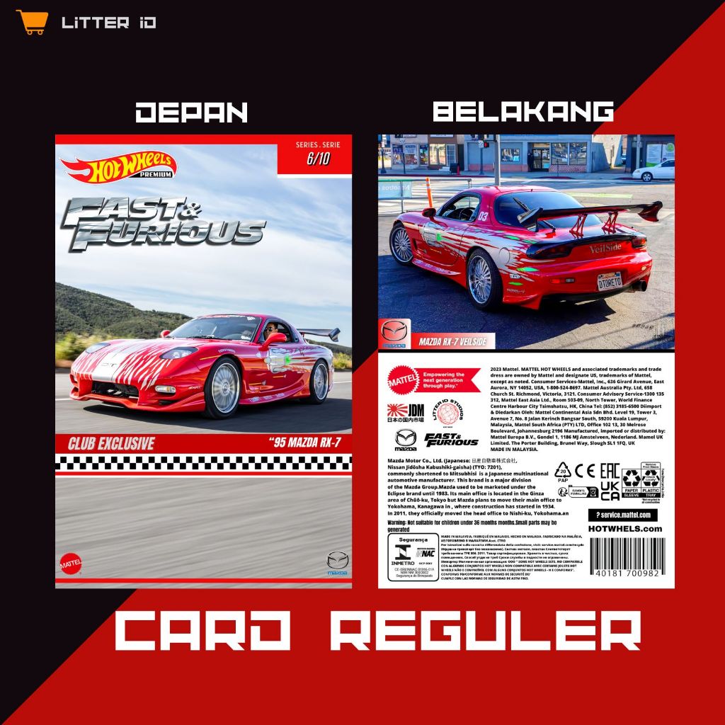 Custom Card HotWheels 95 Mazda RX7