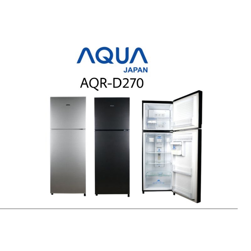Kulkas aqua 2 pintu AQR-D270 COSMETIC BOX Low Watt