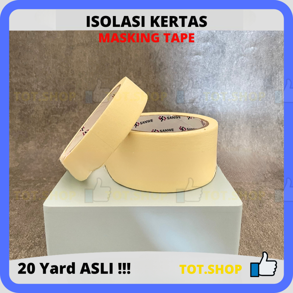 

[20 Yard] Masking Tape Isolasi Kertas Lakban Kertas 24mm/48mm Lem Kertas