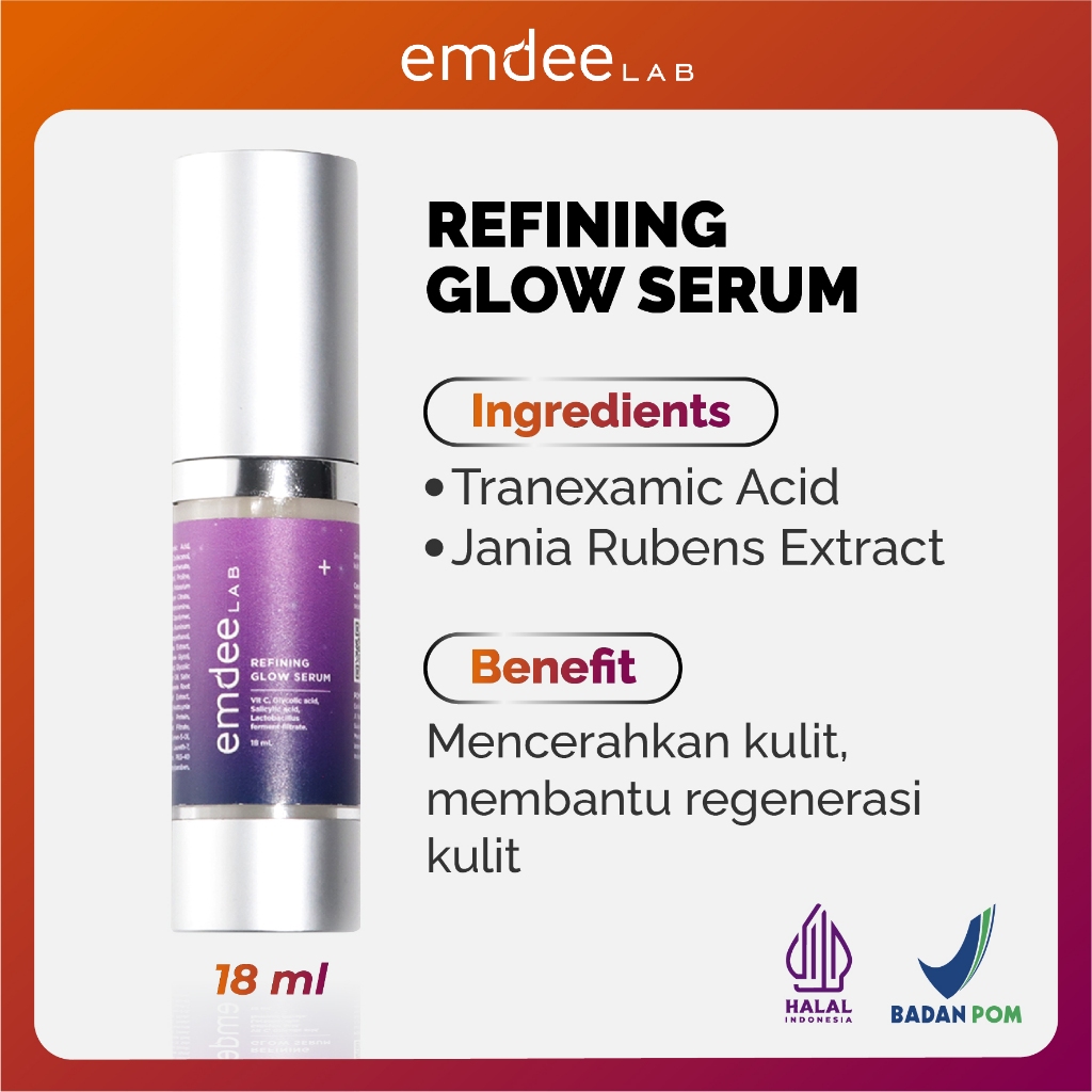 Emdee Lab Refining Glow Serum - Serum Pencerah 18mL