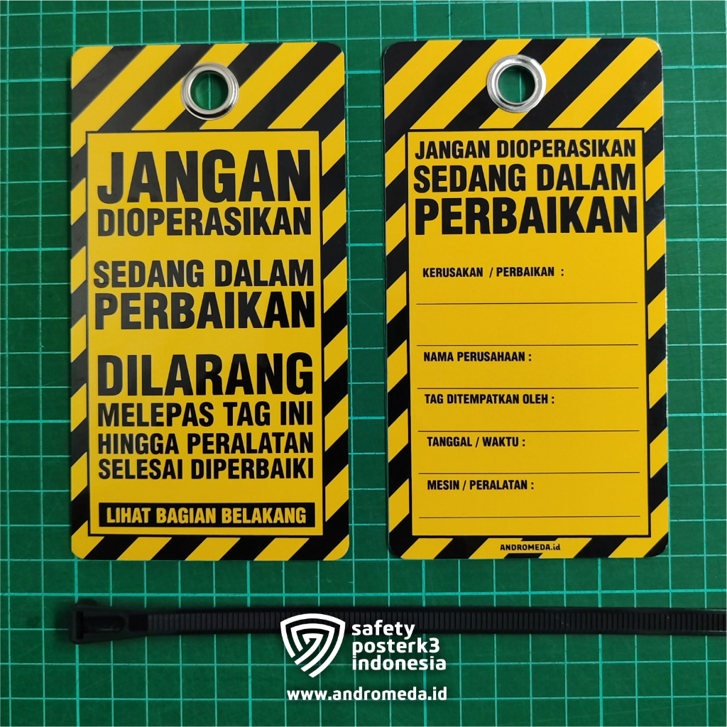 

Tag Loto : Jangan Dioperasikan sedang dalam perbaikan, Kuning HItam, Outdoor Anti Air.