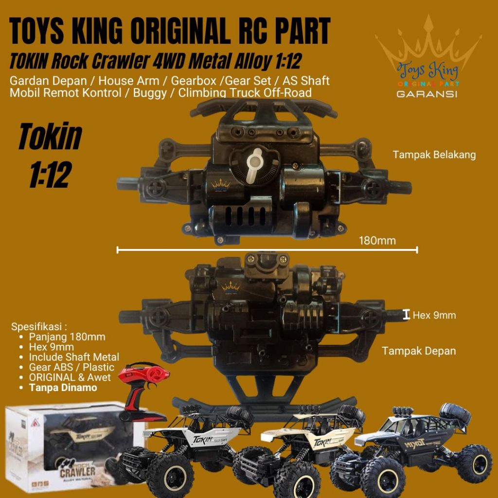 Gardan Depan / House Arm / Gearbox / Gear Set / AS Shaft RC TOKIN Rock Crawler 4WD Metal 1:12 TOYS K