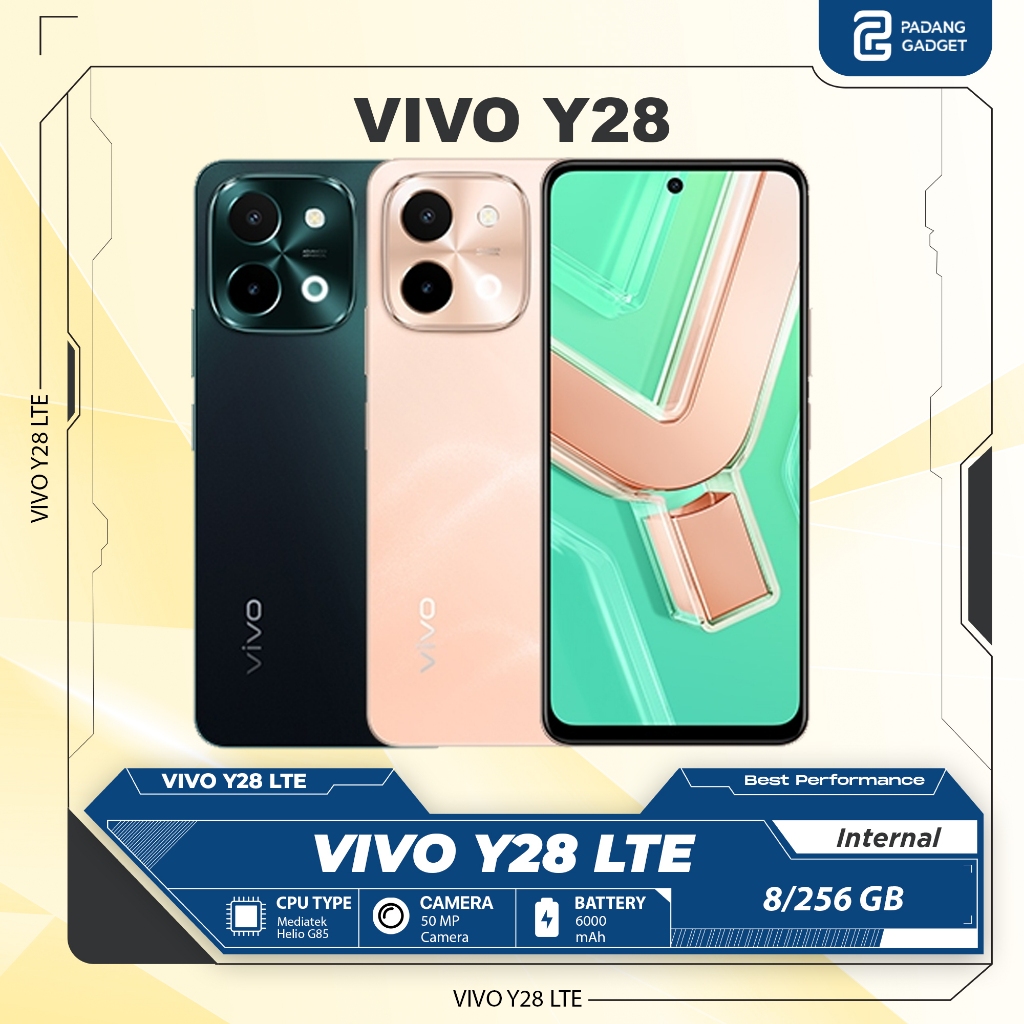 Vivo Y28 6/128 8/128 & 8/256 GB Extended Ram 6000 mAh Smartphone Handphone Android Garansi Resmi
