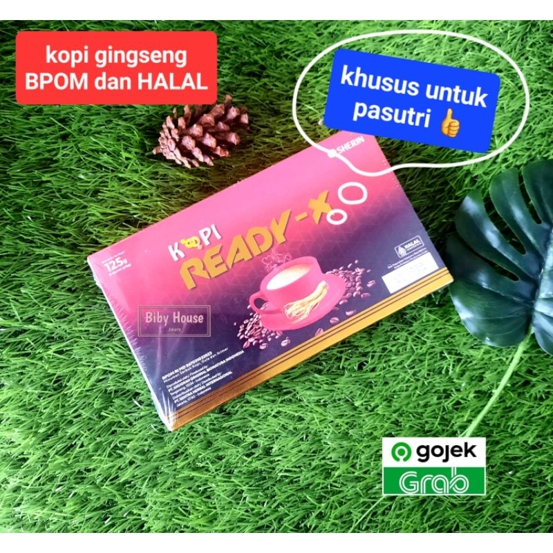 

KOPI READY-X / READY -X kopi gingseng 125 gr ORIGINAL BPOM 1 DUS ISI 5 SACHET HALAL