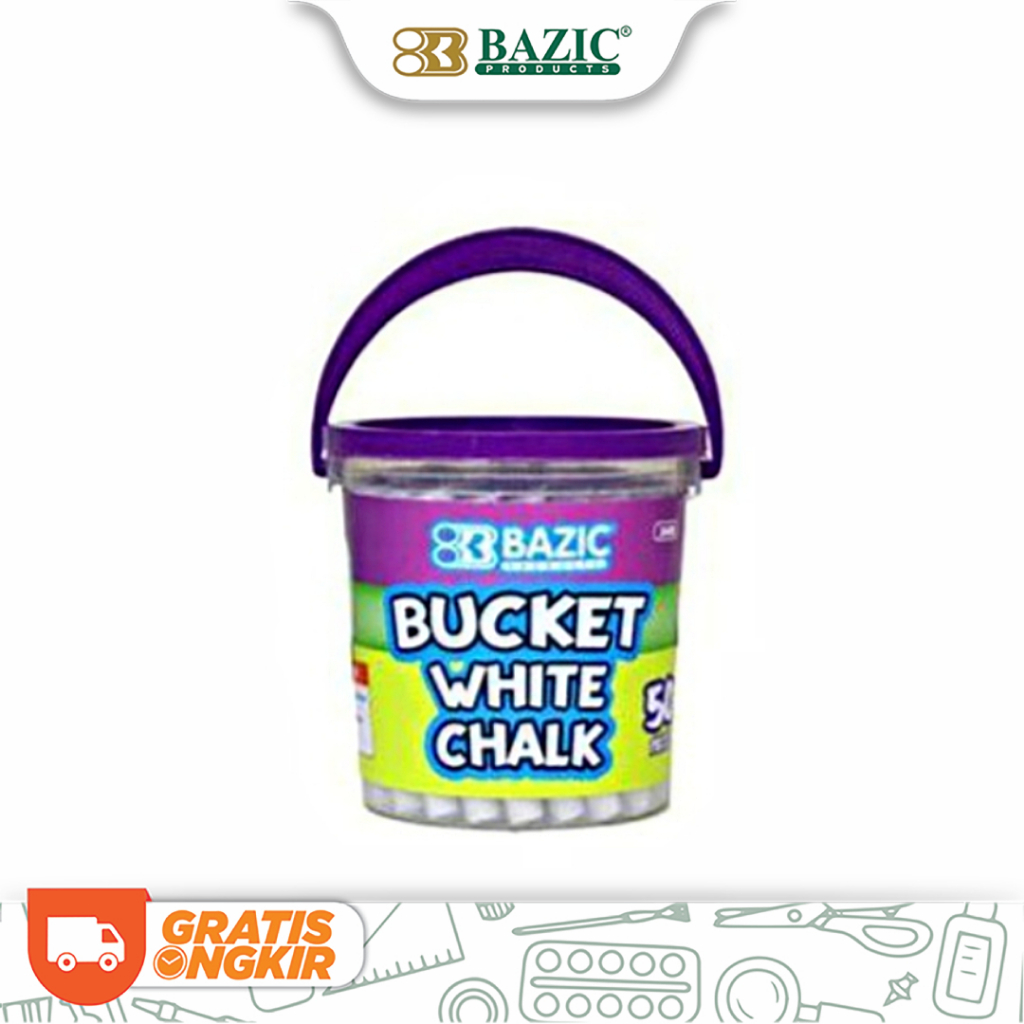 

Kapur Tulis Putih Bazic Bucket White Chalk (50 Pcs)