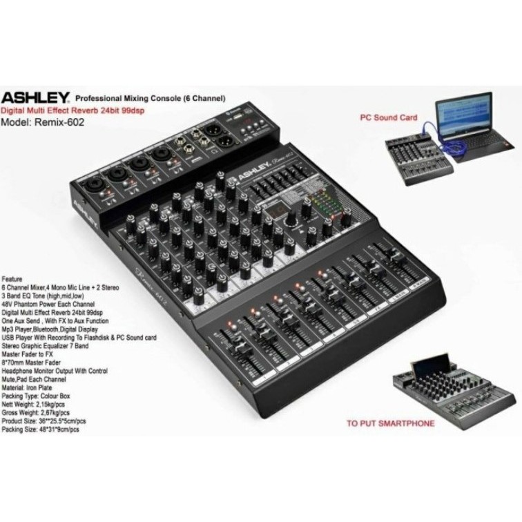 MIXER AUDIO ASHLEY REMIX 602 / REMIX602 /REMIX-602 6channel