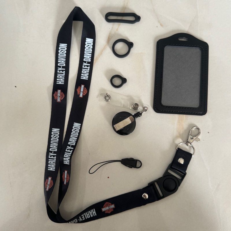 

Tali Lanyard HARLEY - Gantungan ID Card lanyard printing DAVIDSON plus karet pod 13mm 20mm 40mm yoyo card holder hitam club motor