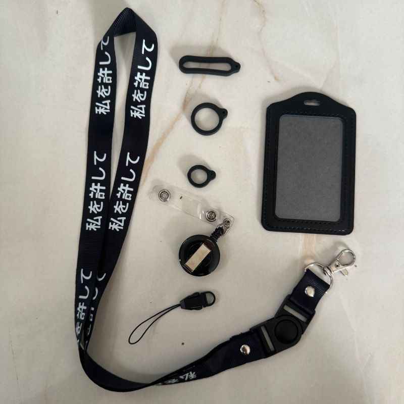 

Tali Lanyard KANJI JEPANG - Gantungan ID Card lanyard printing japan plus karet pod 13mm 20mm 40mm yoyo card holder HITAM LOGO1