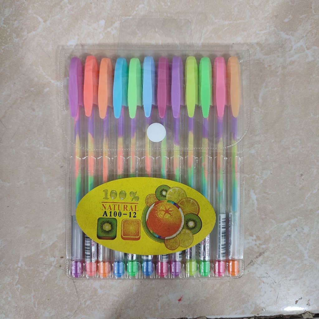 

Rmdodo - Pulpen Gel Tinta Rainbow [1 Pack - Isi 12 Pcs Pulpen] A100-12